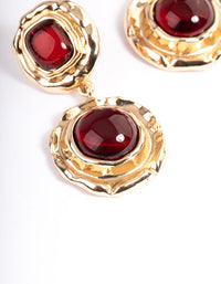 Red Vintage Molten Round Drop Earrings - link has visual effect only