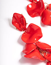 Red Coated Petal Drop Earrings - link has visual effect only