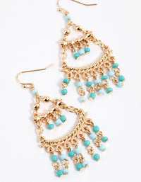 Gold Layered Bead Drop Earrings - link has visual effect only