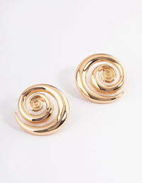 Gold Statement Swirl Stud Earrings - link has visual effect only