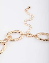 Gold Hammered Large Chain Necklace - link has visual effect only