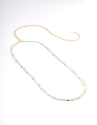 Gold Double Row Mixed Bead & Pearl Waistchain - link has visual effect only