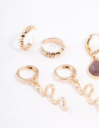 Gold Snake Cuff Stacker Earrings - link has visual effect only