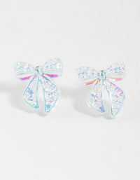 Teal Ribbon Stud Earrings - link has visual effect only