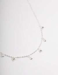 Silver Droplet Diamante & Pearl Necklace - link has visual effect only