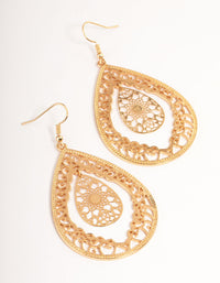 Gold Elegant Mosaic Earrings - link has visual effect only