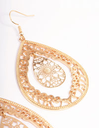 Gold Elegant Mosaic Earrings - link has visual effect only