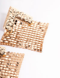 Gold Textured Statement Earrings - link has visual effect only