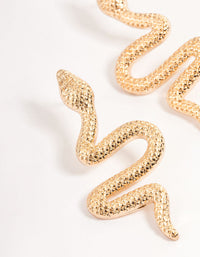 Gold Curved Snake Drop Earrings - link has visual effect only