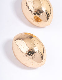 Gold Textured Button Earrings - link has visual effect only