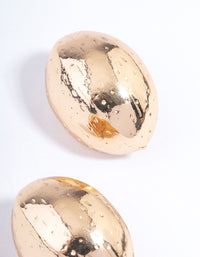 Gold Textured Button Earrings - link has visual effect only