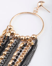 Gold Multi Chain Fringe Earrings - link has visual effect only