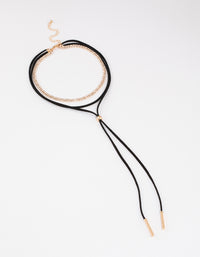 Gold Glamour Cord Bolo Necklace - link has visual effect only