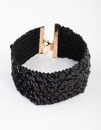 Black Fabric Sequin Choker - link has visual effect only