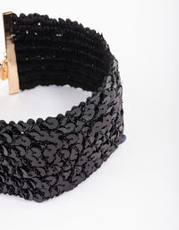 Black Fabric Sequin Choker - link has visual effect only