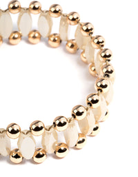 Gold Oval Beaded Bolo Bracelet - link has visual effect only