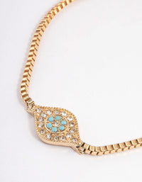 Gold Turquoise Western Bolo Bracelet - link has visual effect only