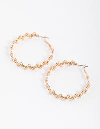 Gold Swirly Twisted Hoop Earrings 40mm - link has visual effect only