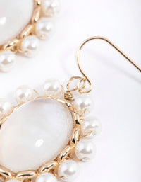 Gold Stone Vintage Pearl Earrings - link has visual effect only