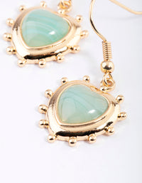 Gold Grunge Heart Stone Drop earrings - link has visual effect only