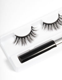 Black Mixed Dense Magnetic Fake Eyelashes - link has visual effect only