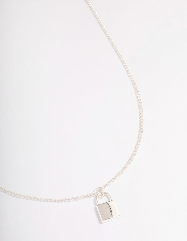 Silver Precious Lock Necklace