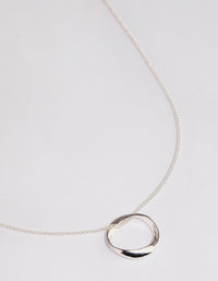 Silver Twisted Circle Necklace - link has visual effect only