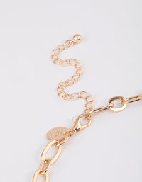 Gold Chain Link Necklace - link has visual effect only