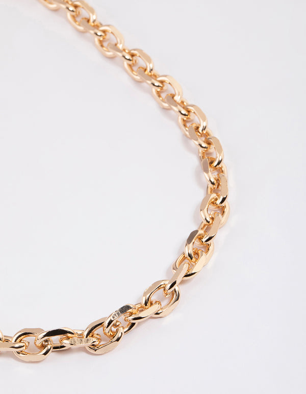 Gold Cable Chain Necklace