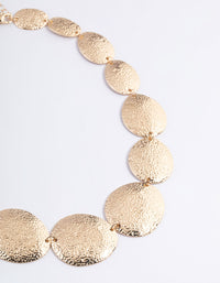 Gold Graduated Hammered Disc Necklace - link has visual effect only