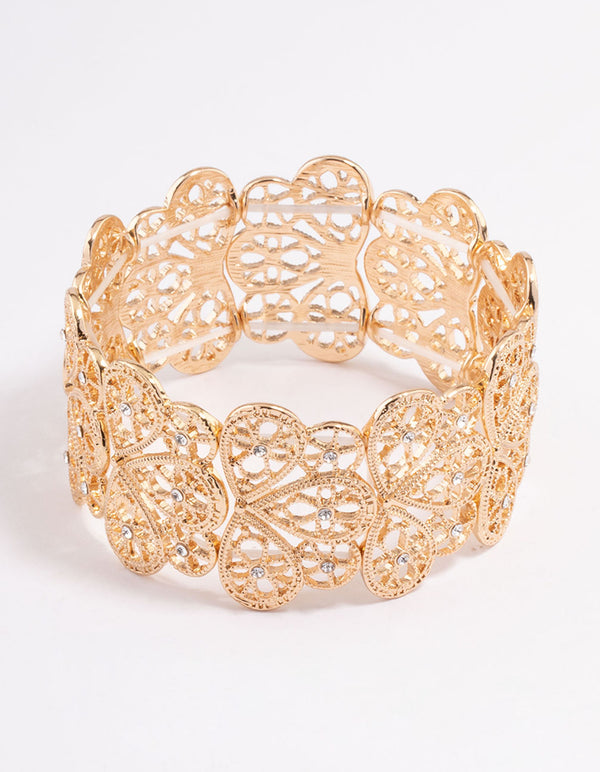 Gold Filigree Stretch Bracelet