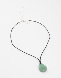 Green Adventurine Teardrop Collar Necklace - link has visual effect only