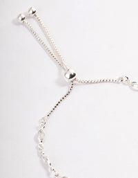 Silver Cubic Zirconia Stone Chain Toggle Bracelet - link has visual effect only