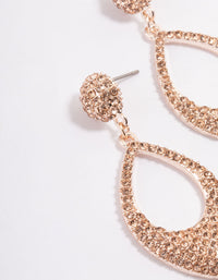 Rose Gold Diamante Pink Drop Earrings - link has visual effect only