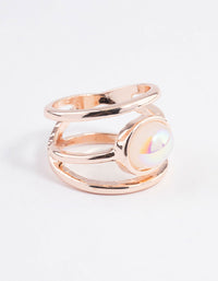 Rose Gold Iridescent Oval Ring - link has visual effect only