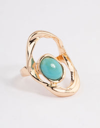 Gold Abstract Turquoise Ring - link has visual effect only