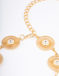 Gold Circle Flower Diamante Detail Belt - link has visual effect only