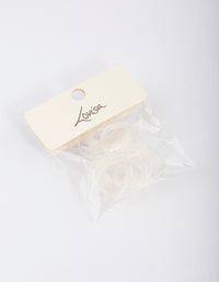 Clear Plastic Mini Hair Elastics 60pk - link has visual effect only