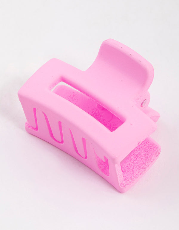 Pink Mini Rectangle Claw Clip