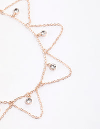 Rose Gold Diamante & Chain Loop Anklet - link has visual effect only