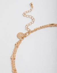 Gold Triple Row Chain Stone Necklace - link has visual effect only