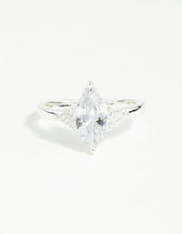 Silver Plated Precious Marquise Ring - link has visual effect only