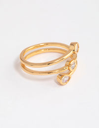 Gold Plated Multi Shape Tier Ring - link has visual effect only