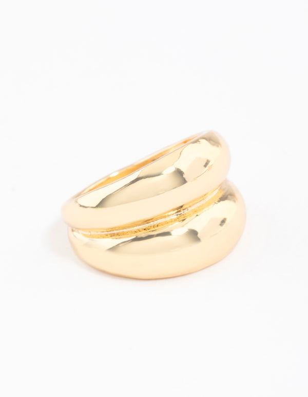 Gold Plated Double Band Ring