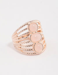 Rose Gold Vertical Triple Stone Ring - link has visual effect only