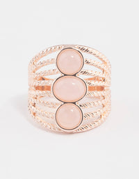 Rose Gold Vertical Triple Stone Ring - link has visual effect only