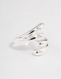 Silver Plated Double Row Wrap Ring - link has visual effect only