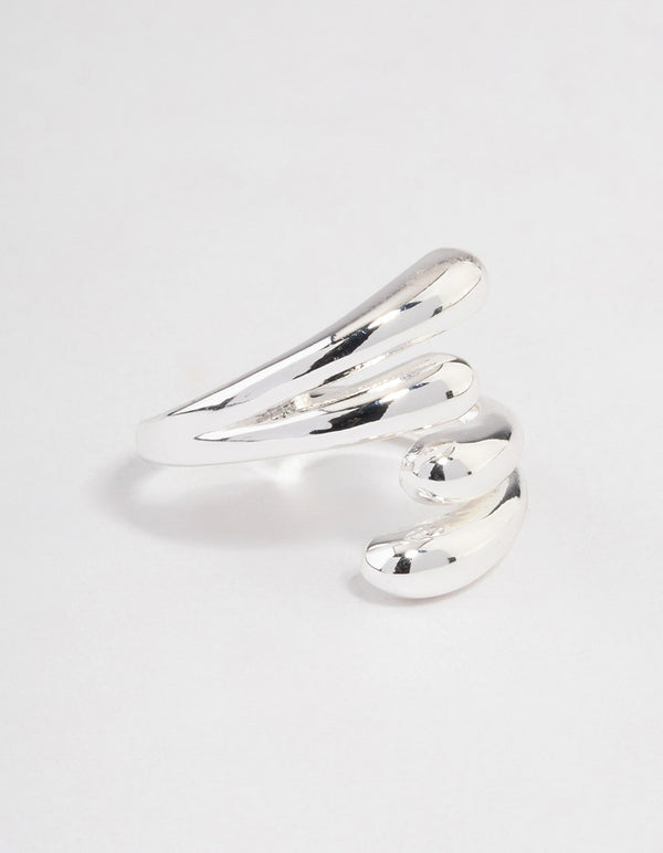 Silver Plated Double Row Wrap Ring