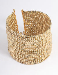 Gold Small Beaded Cuff Bangle - link has visual effect only