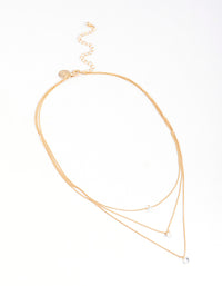 Gold Classic Diamante Layered Necklace - link has visual effect only